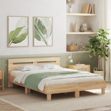 Bed Frame with LED without Mattress Sonoma Oak 140x190 cm 3207562