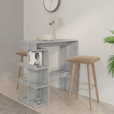 ZNTS Bar Table with Storage Rack Grey Sonoma 100x50x101.5 cm 812961