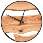 ZNTS Wall Clock Brown Ø35 cm Iron and Olive Wood 4008396
