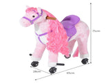 Plush Walking Horse Ride On Toy with Wheels and Realistic Sounds Rocking Horse for Girls Boys 2 T3398P422156
