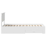 Bed Frame White and Silver 75 x 190 cm Engineered Wood 3410958