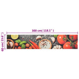 Kitchen Rug Washable Vegetables 60x300 cm Velvet 136539