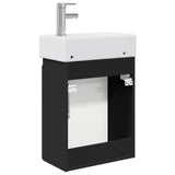 Bathroom Vanity Unit with Tap Black 45.5 x 25.5 x 84 cm 889492