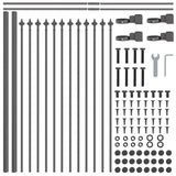 Garden Fence Grey 15.3 x 0.6 m Powder-coated steel 3334168