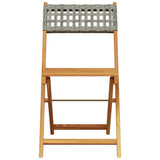 5 Piece Garden Dining Set Grey Poly Rattan and Solid Wood 3281779