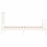 Bed Frame without Mattress White 100x200 cm Solid Wood 3195212