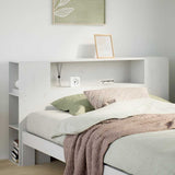 Headboard with Storage White 150 cm Solid Wood Pine 855628