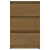 ZNTS Bedside Cabinets 2 pcs Honey Brown Solid Pine Wood 808090