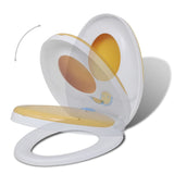 Toilet Seats with Soft Close Lids 2pcs Plastic White and Yellow 275931