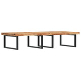 Basin Shelf Wall Mounted Steel and Solid Wood Acacia 3302949