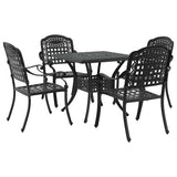Garden Table Set 5 pcs Black Cast Aluminium 3334729