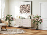 Set of Two Faux Rose Plants, with Pots T3398P344811