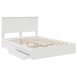 Storage Bed with Headboard White 140 x 190 cm Engineered Wood 3409545