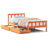 Bed Frame without Mattress Wax Brown 75x190 cm Small Single Solid Wood Pine 3301589