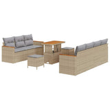 Garden Sofa Set 14 pcs Beige and Light Grey Poly Rattan 3364962