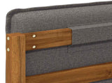 Bed Frame with Upholstered Headboard Natural and Light Grey 904275