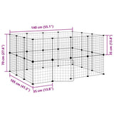 28-Panel Pet Cage with Door Black 35x35 cm Steel 3114038