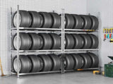 3-Layer Tire Racks 2 pcs Silver 110x40x200 cm Steel 152896