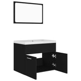 Bathroom Furniture Set Black Engineered Wood 3070866