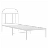 Metal Bed Frame without Mattress with Headboard White 75x190cm 353674