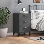 ZNTS Bedside Cabinet VIKEN Anthracite Grey Engineered Wood 374913