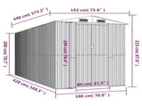 Garden Shed Green 192x440x223 cm Galvanised Steel 3147430