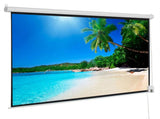 100in 220V Viewing Area Motorized Projector Screen with Remote Control Matte White 27128397
