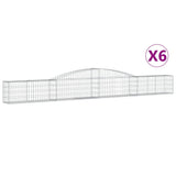 Arched Gabion Baskets 6 pcs 400x30x40/60 cm Galvanised Iron 3146831