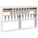 Headboard with Storage White 180 cm Solid Wood Pine 855503
