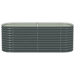 Garden Raised Bed 240x80x81 cm Galvanised Steel Grey 45523