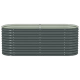 Garden Raised Bed 240x80x81 cm Galvanised Steel Grey 45523