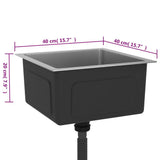 Handmade Kitchen Sink Black Stainless Steel 51501