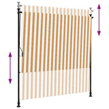 Outdoor Roller Blind Orange and White 150x270 cm Fabric&Steel 368770