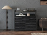 Rustic Chest of Seven Fabric Drawers - Black T3398P342220