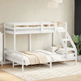 Bunk Bed without Mattress 80x200/140x200 cm White Solid Wood 3207182