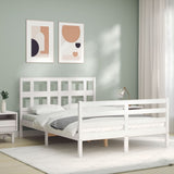 Bed Frame without Mattress White 120x200 cm Solid Wood 3194827
