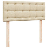 Box Spring Bed with Mattress Cream 120x190 cm Fabric 3285846