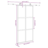 Sliding Door with Hardware Set 102,5x205 cm Tempered Glass&Aluminium 3332976