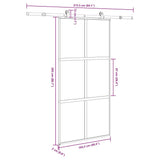 Sliding Door with Hardware Set 102,5x205 cm Tempered Glass&Aluminium 3332988