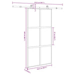 Sliding Door with Hardware Set 102,5x205 cm Tempered Glass&Aluminium 3332964