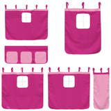 Kids' Loft Bed with Curtains Pink 80x200 cm Solid Wood Pine 3309073