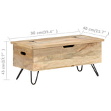 ZNTS Chest 90x40x45 cm Solid Mango Wood 289635