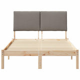 Bed frame Brown and taupe 120 x 190 cm Solid pine wood 878767