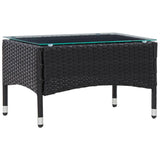 ZNTS Coffee Table Black 60x40x36 cm Poly Rattan 45907