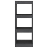 Book Cabinet/Room Divider Grey 40x30x103.5 cm Solid Pinewood 808140