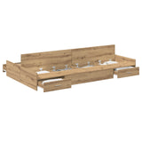 Storage Bed Frame Artisan Oak 120 x 190 cm Engineered Wood 3335332