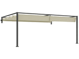 3 x 4m Steel Pergola, with Retractable Canopy - Khaki T3398P317670
