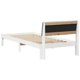 Bed frame White and light grey 90 x 200 cm Solid pine wood 878708