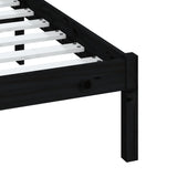 3100573 Bed Frame without Mattress Black Solid Wood 140x190 cm