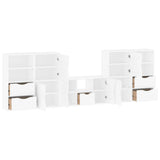 5 Piece TV Units with Storage "ODDA" White Solid Wood Pine 3365383